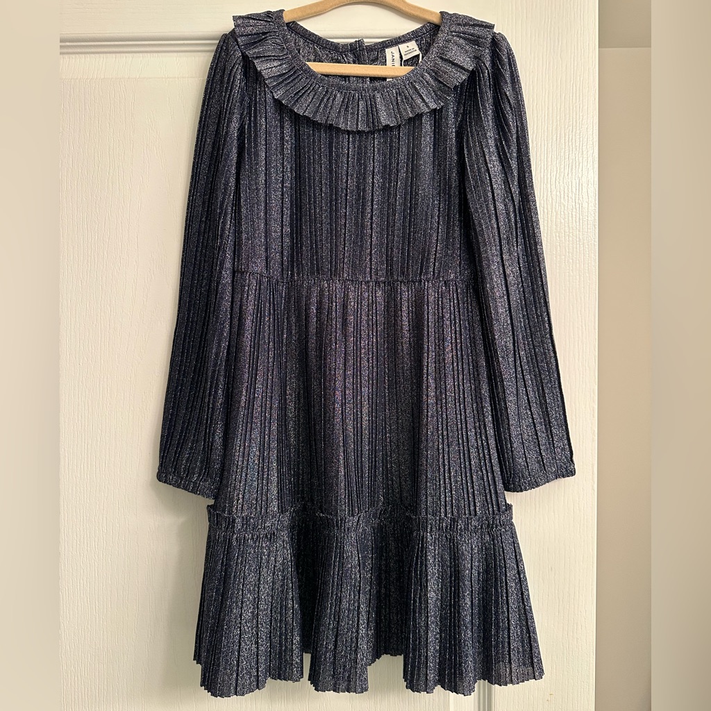 Janie And Jack Merchant Marine Pleated Shimmer Dress Janie And Jack Merchant Marine Pleated Shimmer Dress